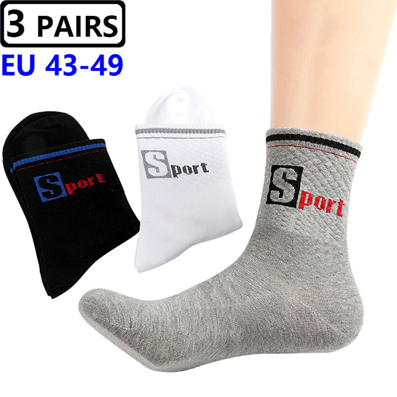 Cotton Crew Sock Pack - 3 par/pack Calcetines grandes EU 47,48,49