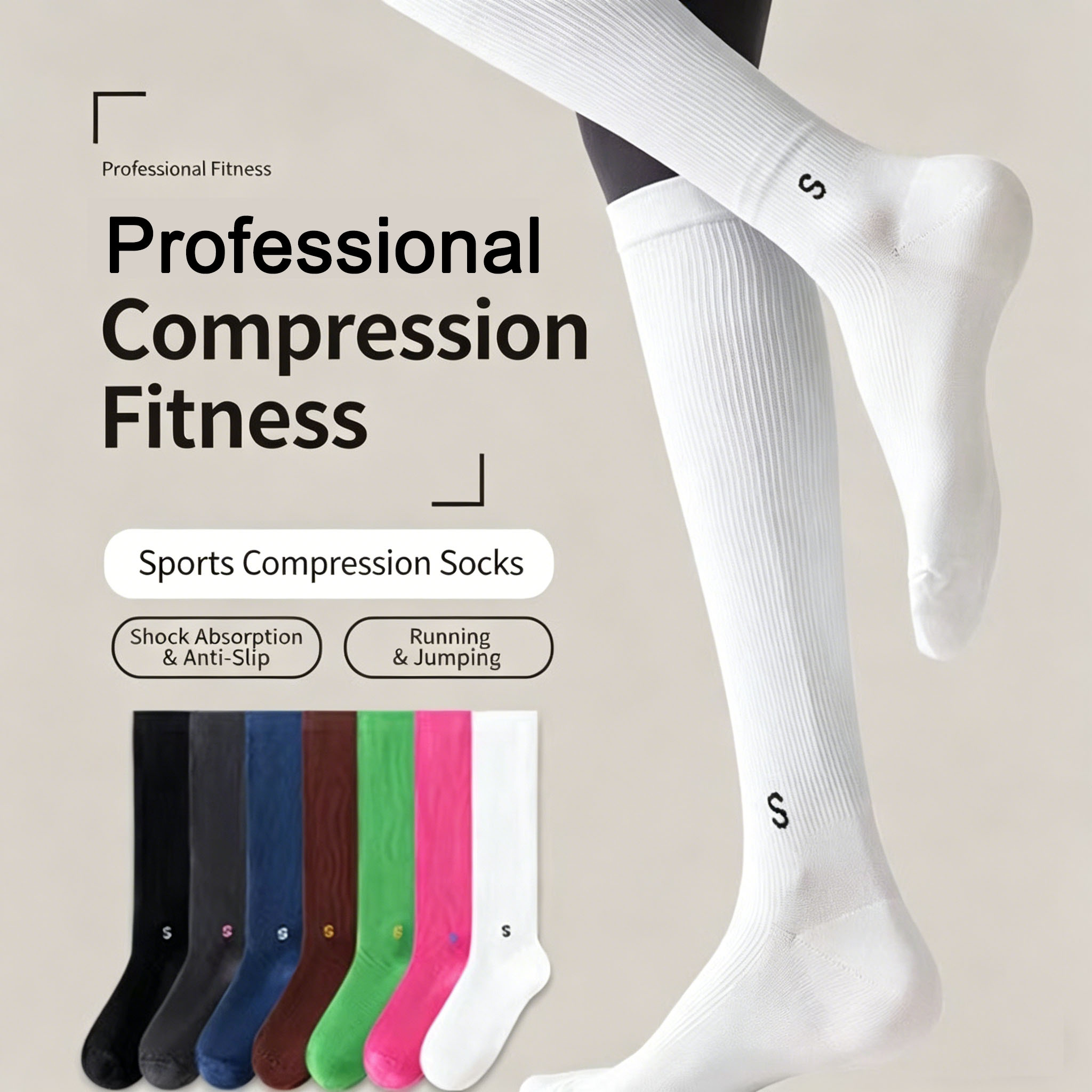 Compression Sleeve Calf - Calcetines de Compresión Deportivos Profesionales para