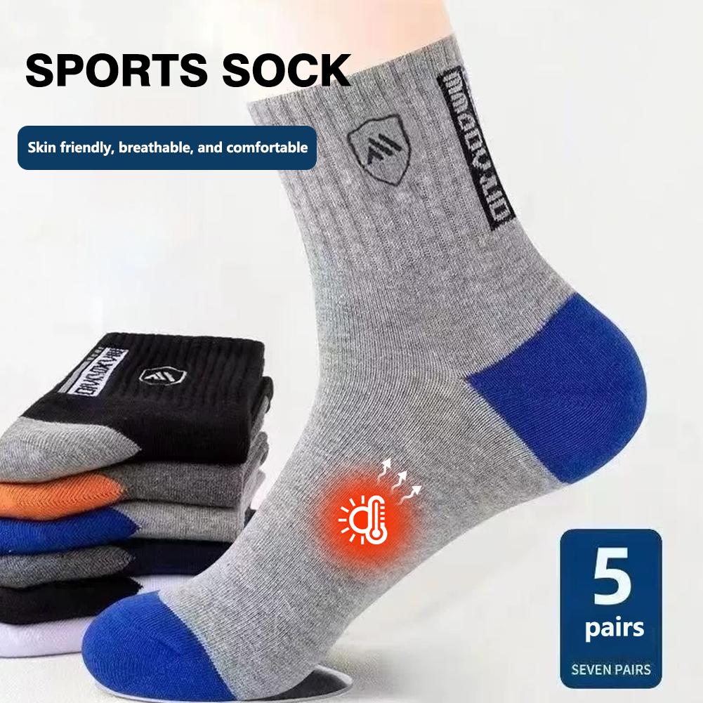 Cotton Crew Sock Pack - 5 pares de calcetines antideslizantes y