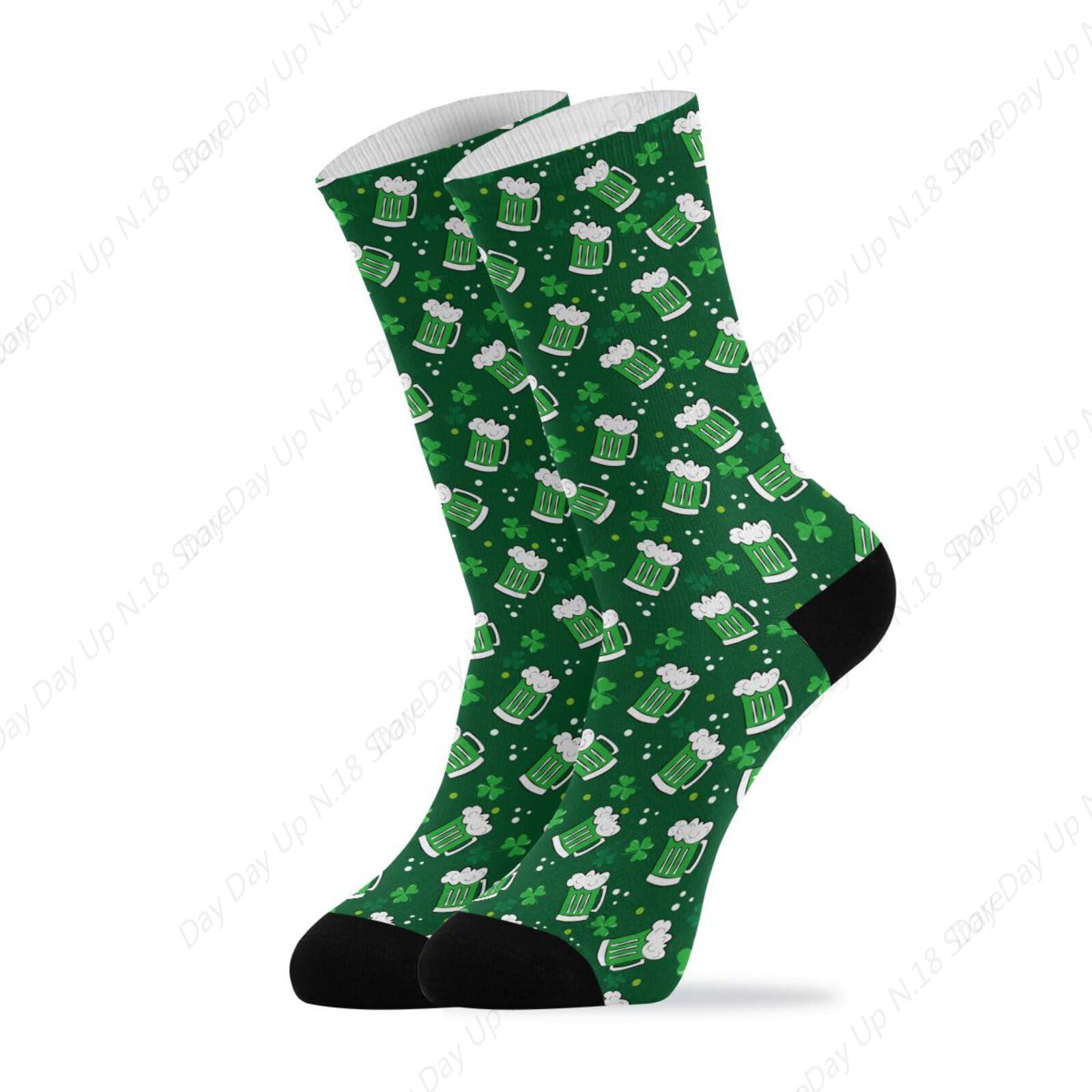 Cotton Crew Sock Pack - Calcetines de trifoglio verde con hoja
