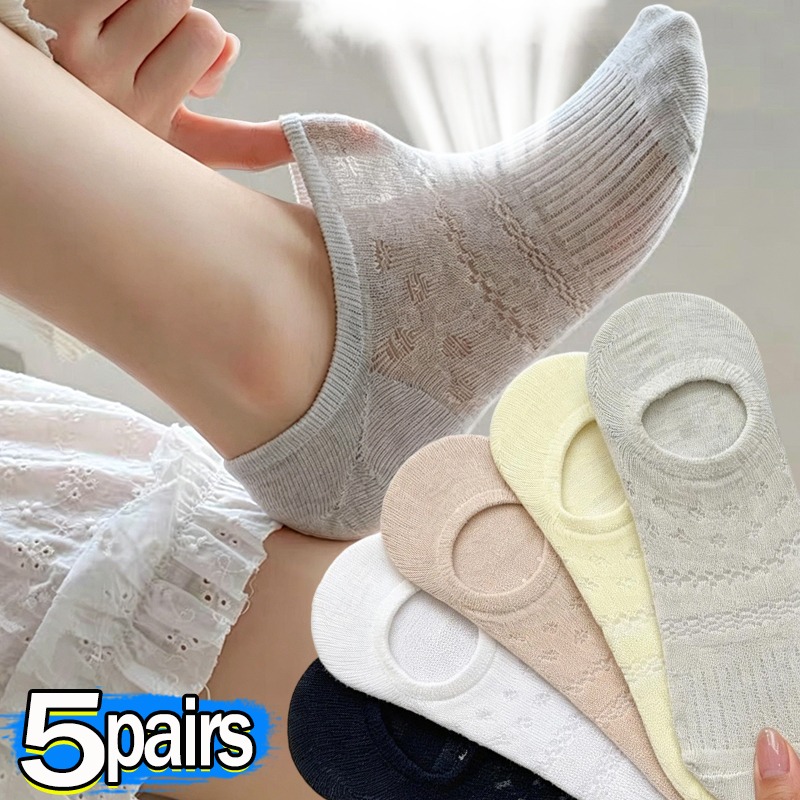 Invisibility Sock Loafer - Calcetines de Ballet de Encaje Calado