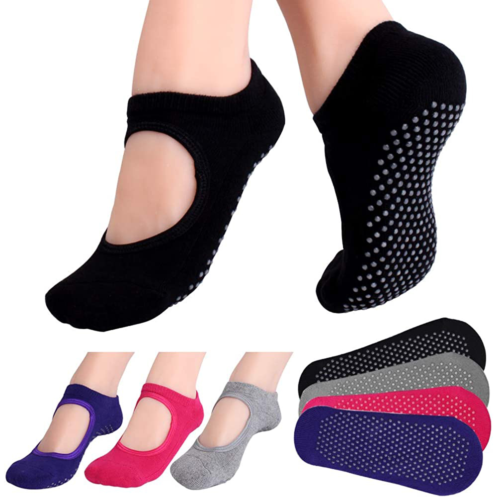 Grip Sock Yoga - Calcetines antideslizantes con espalda descubierta para