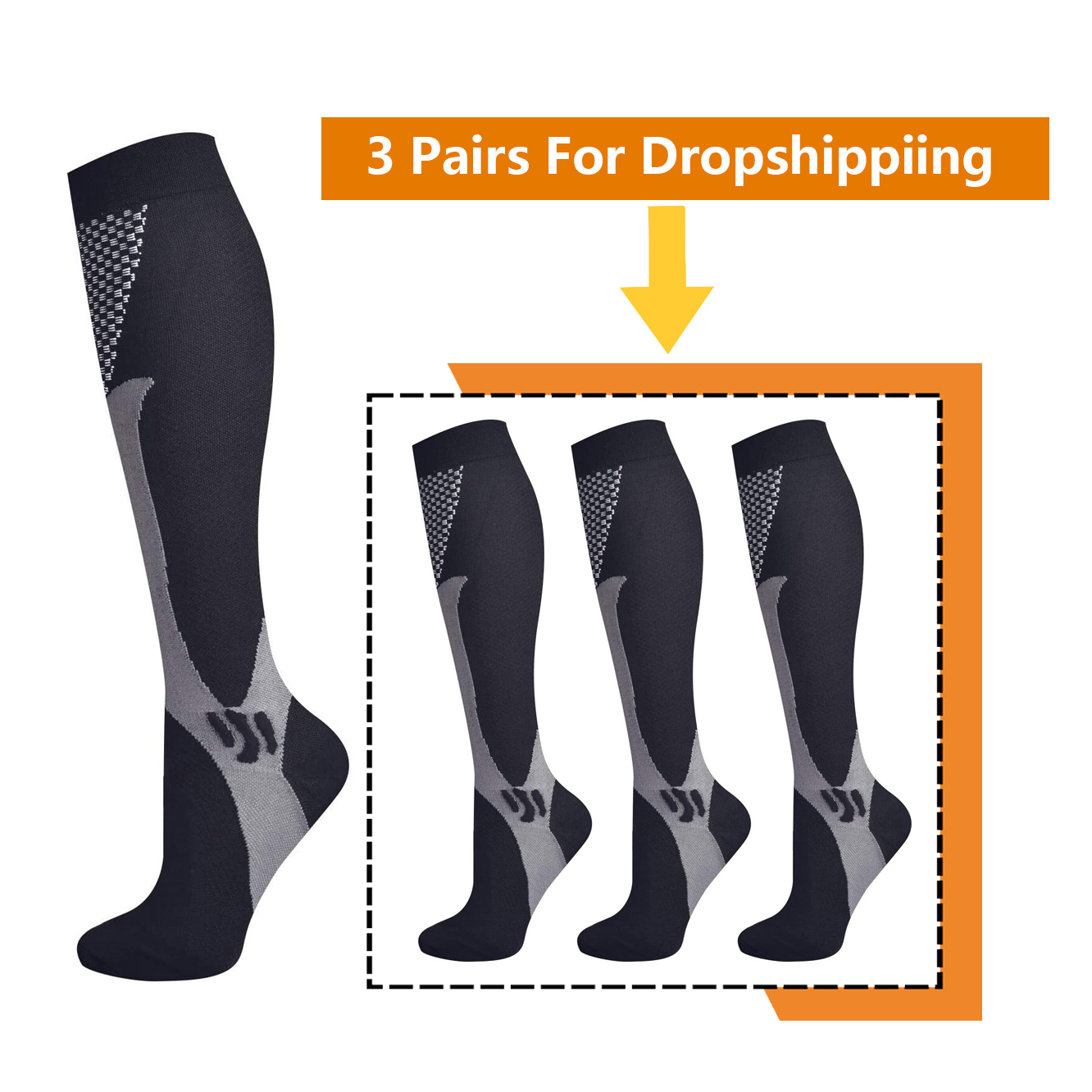 Compression Sock Medical - Brothock-calcetines de compresión atléticos, medias médicas