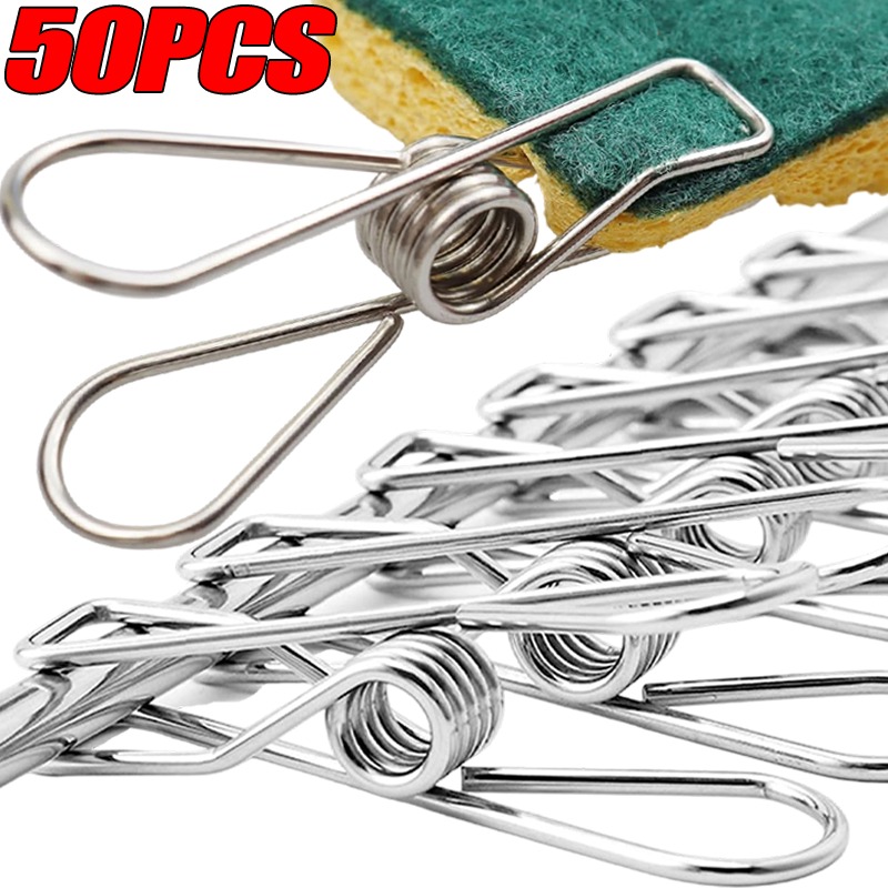 Sock Organizer Tray - 10/50 Pinzas de Acero Inoxidable Multiusos