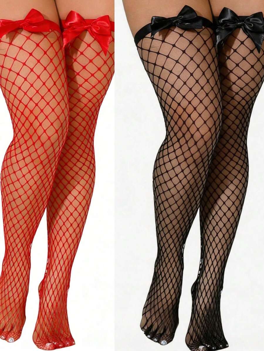 Knee High Sock Women - Medias de rejilla hasta el muslo