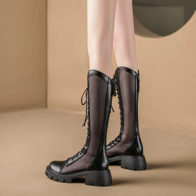 Botas altas de malla hasta la  - Knee High Sock Women reseña y precio